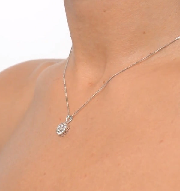 9K White Gold Pendant Necklace With 0.25ct Diamonds